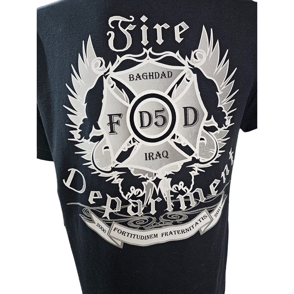 Baghdad Iraq Fire Department Black Men's T-Shirt, Size M