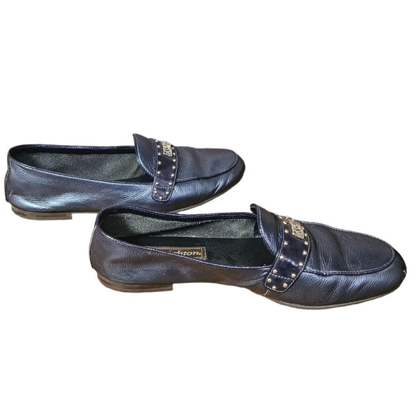 Brighton Dark Blue Soft Leather, Casual Dressy Loafers, Size 7