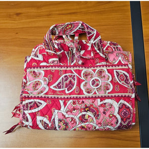 Vera Bradley Rosey Posey Fold Out Travel Makeup and Accessory Bag