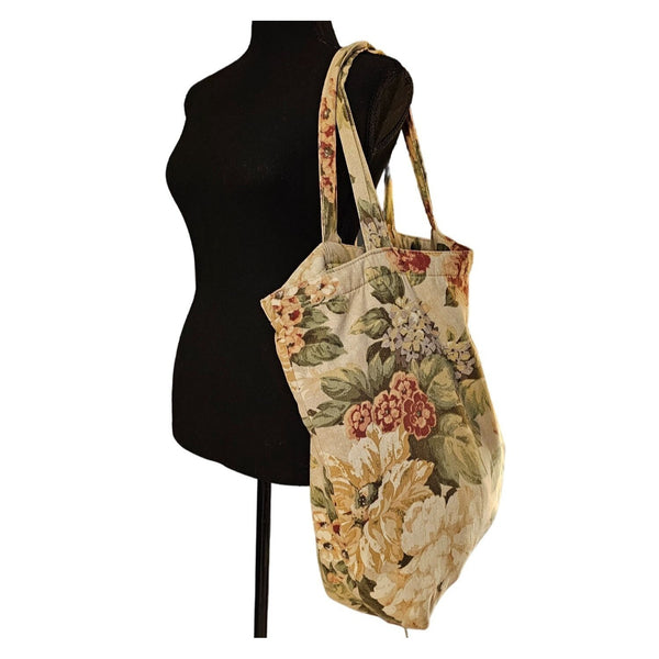 Oversized Victorian Floral Weekender Boho Bohemian Fabric Bag
