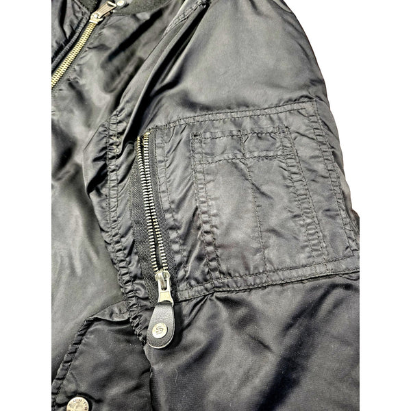 Vintage South Pole Men's Black Reversible Quilted Bomber Jacket, Size Large