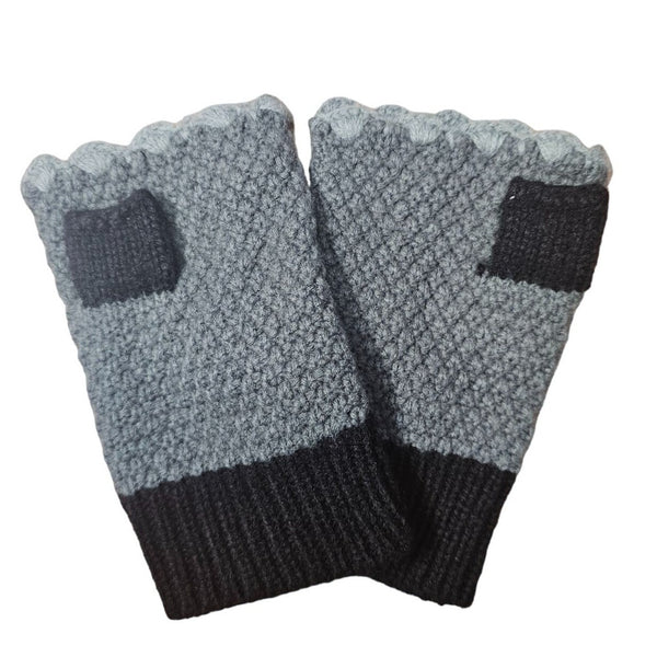 Handmade Knit Neck Warmer and Fingerless Gloves