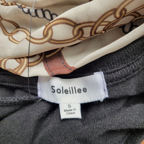 Soleillee Mock Layered Women's Lightweight Casual Blouse. Size Small