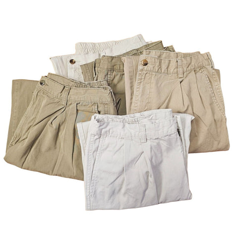 36x29 Roundtree & Yorke Bundle of 5. Pleated Cotton Khaki Chino Men's Pants