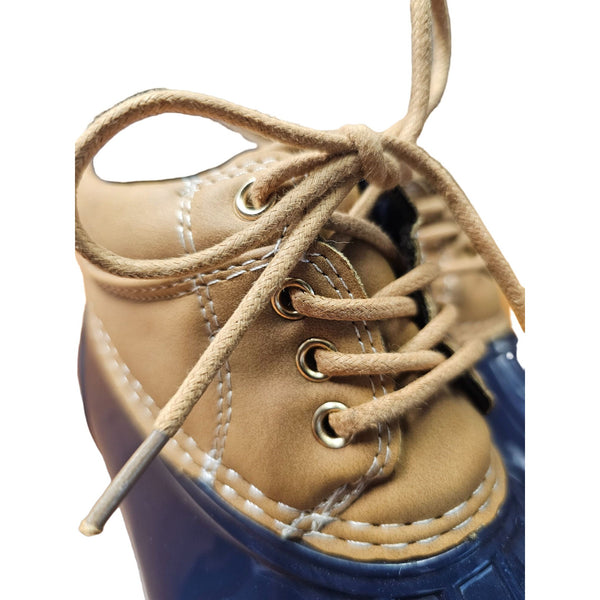 Tommy Hilfiger TWHEAT-T Women's Ankle Blue Tan Lace Up Rain Shoes Boots, Size 6M