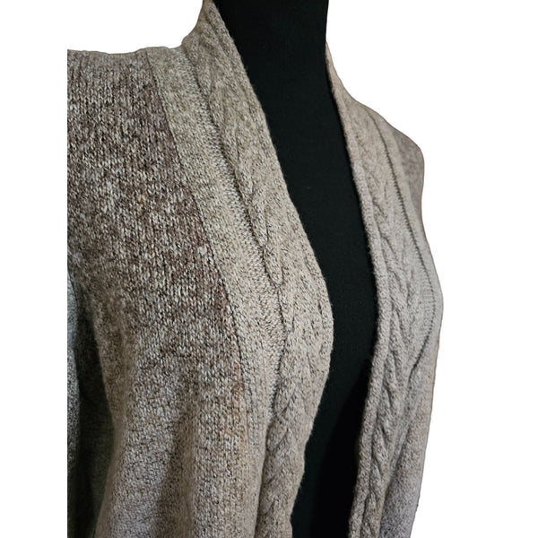Chico's Earth Colored Open Casual Everyday Sweater Cardigan, Size 8