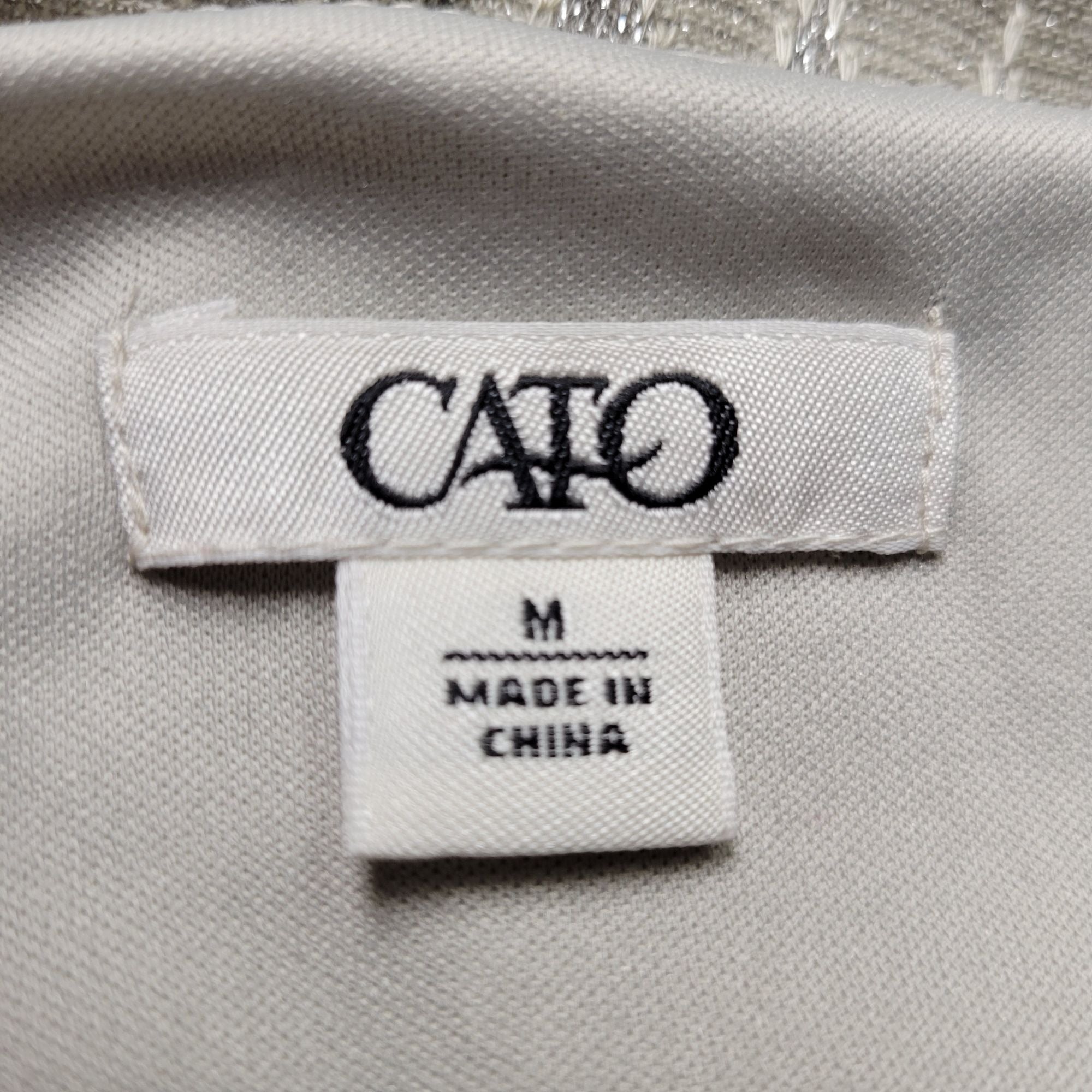 CATO Gray and Silver Metallic Tank Top Sweater, Size Medium