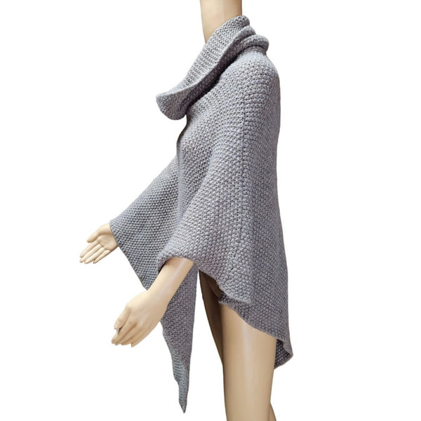 Cocogio Wool Blend Shrug Poncho Style Winter Cape, Pullover Cardigan. One Size