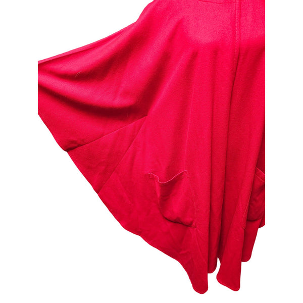 harve benard Stunning Vintage Wool Blend Red Hooded Cape Poncho with Pockets