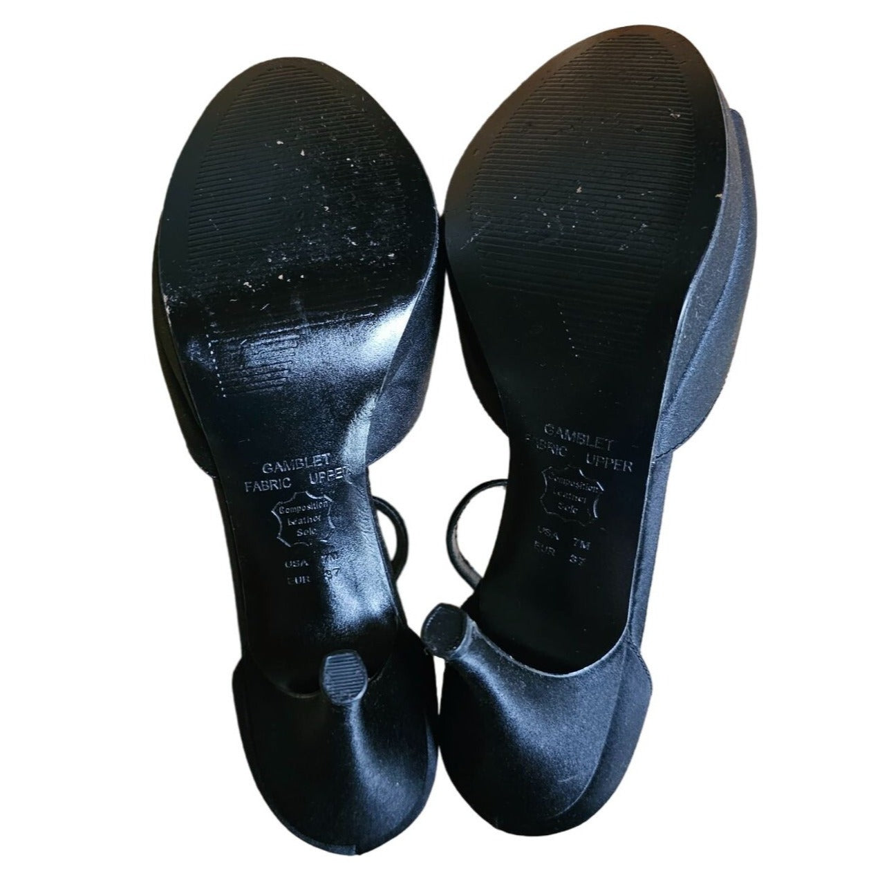 Touch of Nina Black Satin Women's Platform High Heels Dress Formal Shoes, Size 7