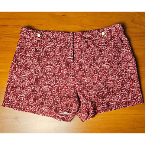 Paisley Print Red Shorts By Sainttropez West Size 10 Casual Summer Wear