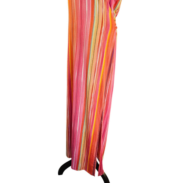 Smooth & Stretchy Vibrant Maxi Lightweight Summer dress w/ Sexy side splits, XL