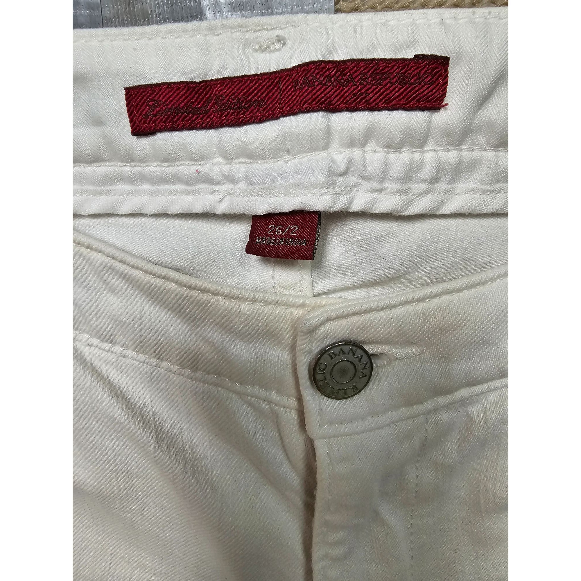 Banana Republic Limited Edition Straight Leg White, Low Waisted Women Jeans