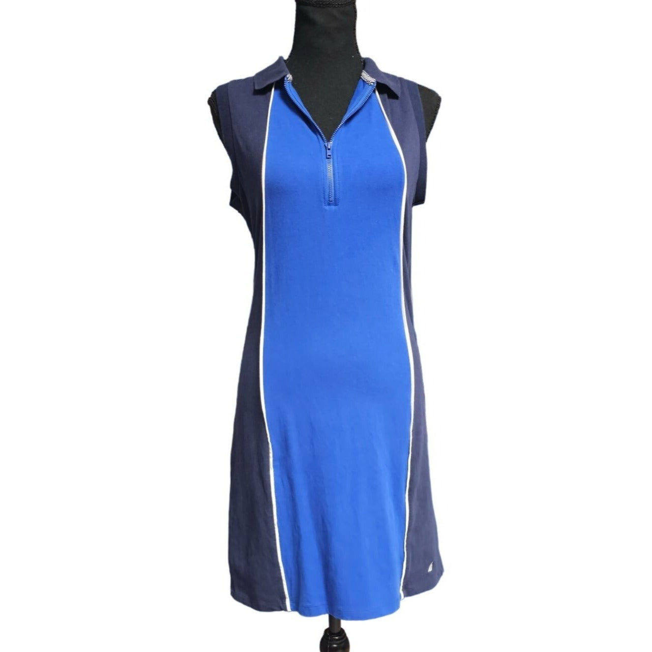 Nautica Two Toned Blue Summer Bodycon Mini Dress, Size Small