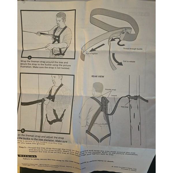 Hunters View Full Body Fall Arrest System Harness 300 Lbs Capacity