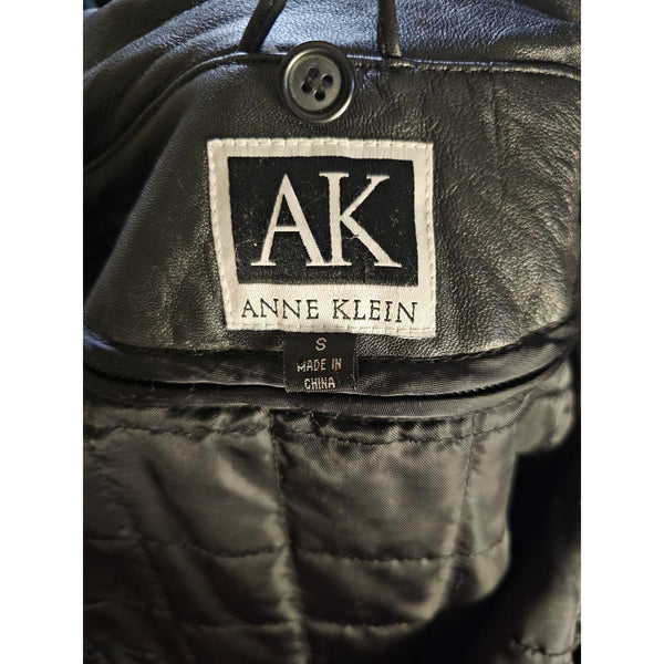 Anne Klein Over the Hip, Removeable Lining, Basic Soft Leather Coat, Size Small