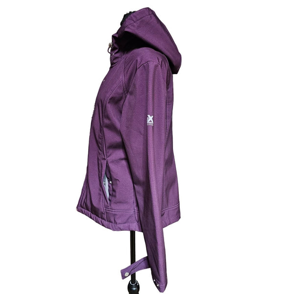 Zero X Posure Plum Purple Hooded Waterproof Warm Lined Women's Coat, Size Large