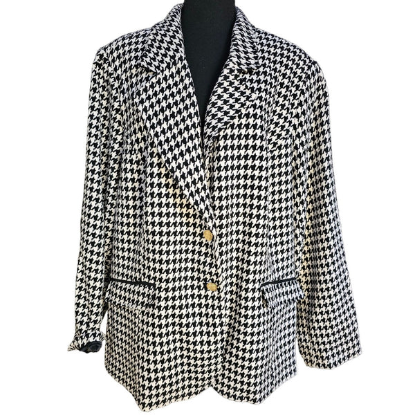 Joan Rivers Houndstooth Business Casual Blazer Sports Coat, Size 28W