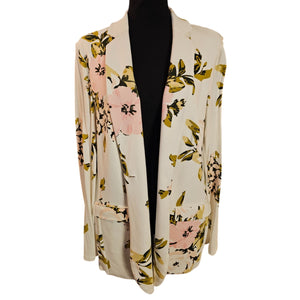 Floral Open-Front Blazer Jacket By Philosophy In Lightweight Rayon Blend, Large