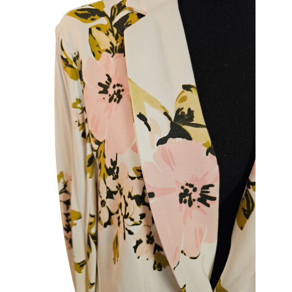 Floral Open-Front Blazer Jacket By Philosophy In Lightweight Rayon Blend, Large