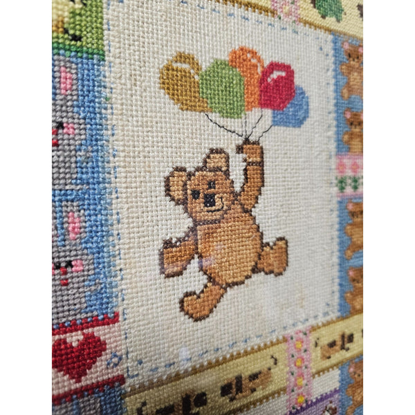Handmade with Love Cross Stitch Teddy Bear Baby Room Professionally Framed Decor