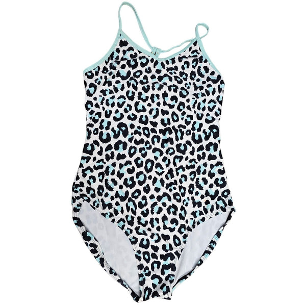 Circo Full Suit with Long Sleeve Cover Leopard Girls Bathing Suit Size XL-14/16
