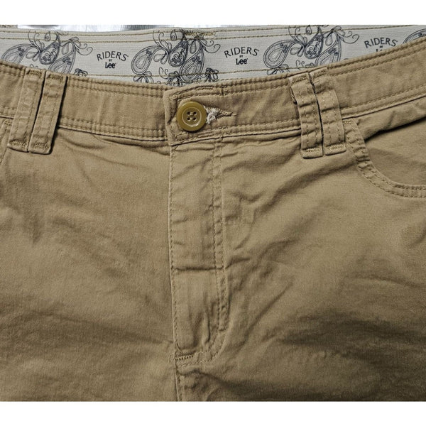 Riders by Lee Stretch Waistband Tan Basic Bermuda Women's Shorts, Size 16