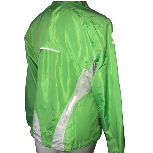 Brooks Womens Lime Green Windbreaker Jogging Jacket W/ Brooks Shelter Technology