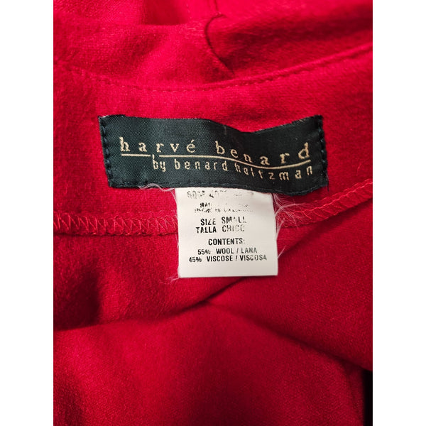 harve benard Stunning Vintage Wool Blend Red Hooded Cape Poncho with Pockets