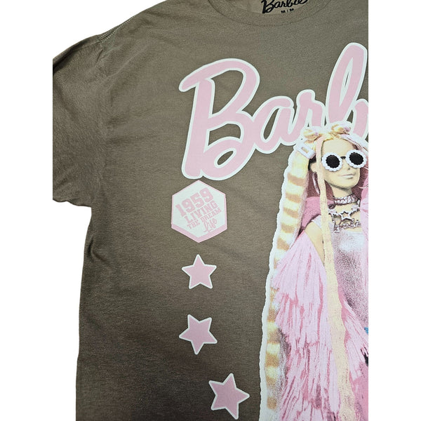 Barbie Size M, Be Fearless, Living The Dream Graphic Brown T-Shirt