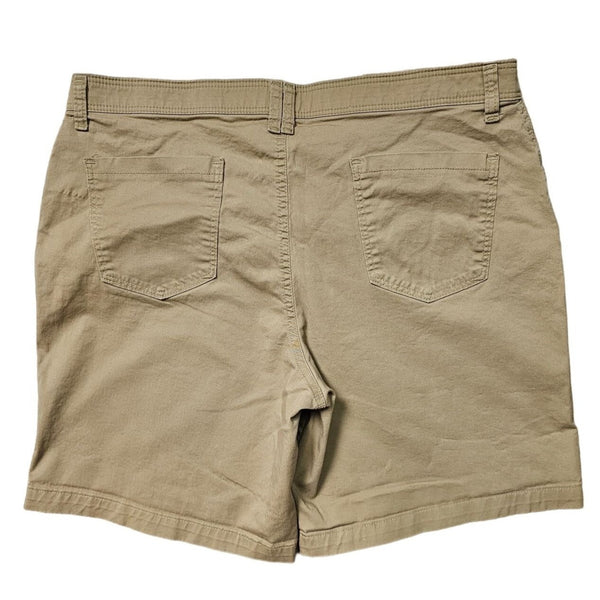 Riders by Lee Stretch Waistband Tan Basic Bermuda Women's Shorts, Size 16