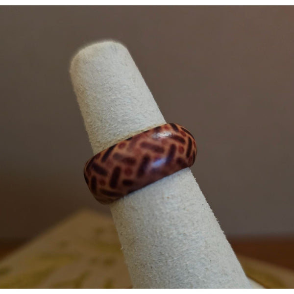 Size 5 Real Wood Unisex Ring Handcrafted Matte Finish Minimalist Jewelry