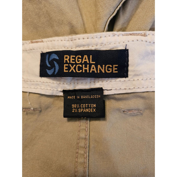 Size 44 Khaki Cargo Shorts For Men By Regal Exchange - Cotton/Spandex Blend