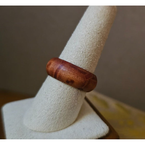 Size 8 Real Wood Unisex Ring Handcrafted Matte Finish Minimalist Jewelry