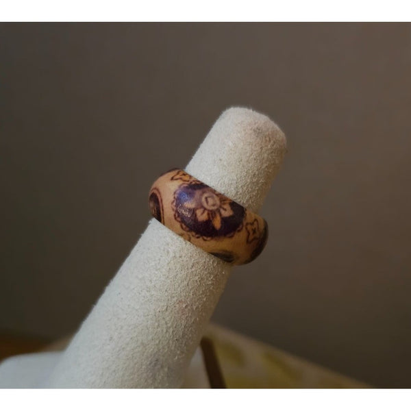 Size 4.5 Real Wood Unisex Ring Handcrafted Matte Finish Minimalist Jewelry