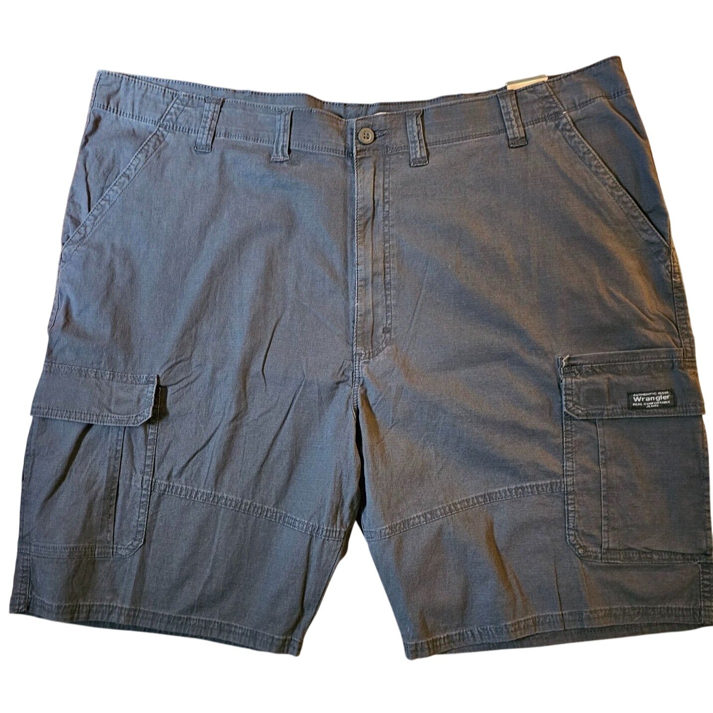 Wrangler Mens Gray Cargo Shorts Relaxed Fit Size 46 Lightweight Cotton