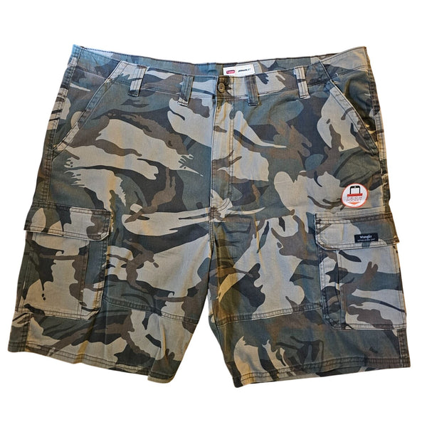 Wrangler Relaxed Fit Mens Camo Cargo Shorts With Tech Pocket Size 46