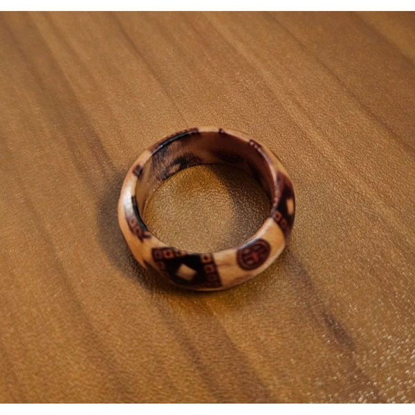 Size 6.5 Real Wood Unisex Ring Handcrafted Matte Finish Minimalist Jewelry