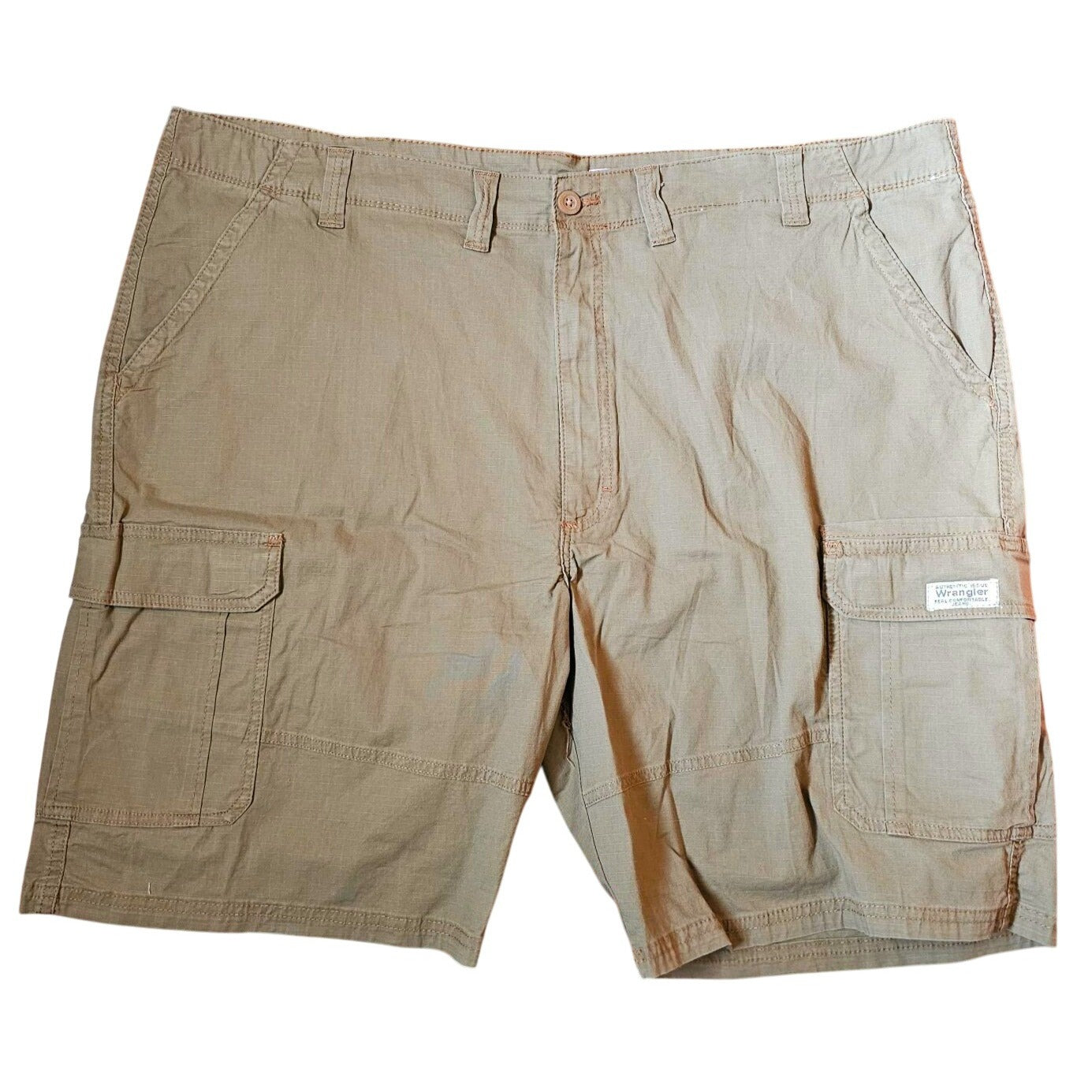 Wrangler Mens Relaxed Fit Cargo Shorts Size 46 Dark Khaki With Pockets