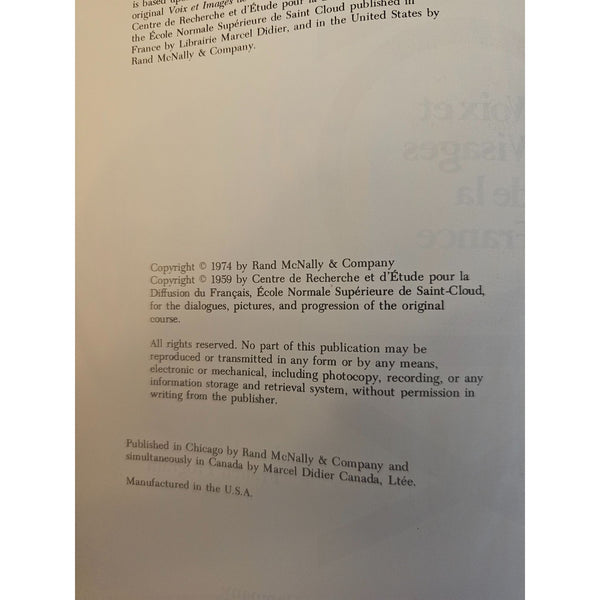 Voix Et Visages De La France Level 1 French Program Hardcover 1974