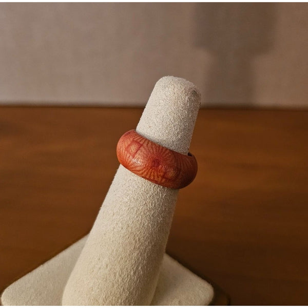 Size 4.5 Real Wood Unisex Ring Handcrafted Matte Finish Minimalist Jewelry