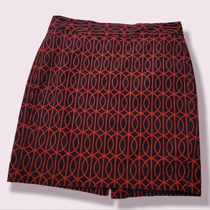 BANANA Republic Dark Navy & Red Midi Skirt | Size 12