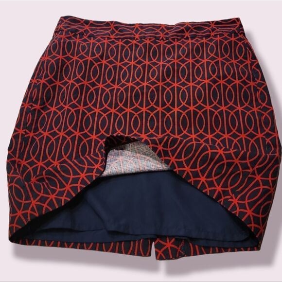 BANANA Republic Dark Navy & Red Midi Skirt | Size 12