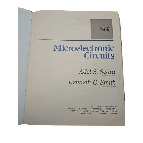 Microelectronic Circuits Second Edition Hardcover By Sedra & Smith