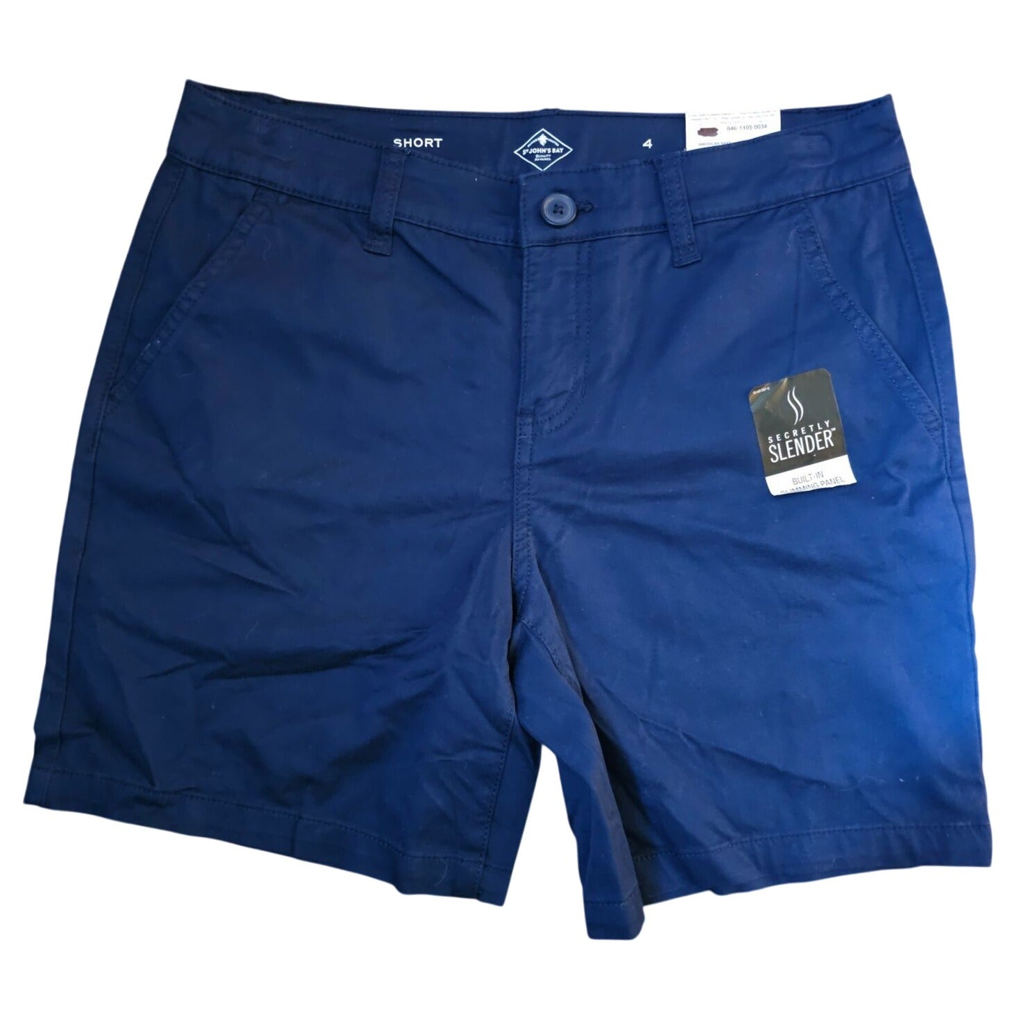 Womens St. Johns Bay Blue Mid-Rise 7" Shorts Size 4
