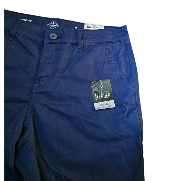 Womens St. Johns Bay Blue Mid-Rise 7" Shorts Size 4