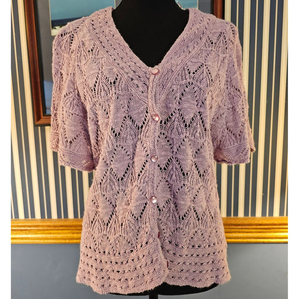 Croft & Barrow Lavender Loose Knit Cardigan L