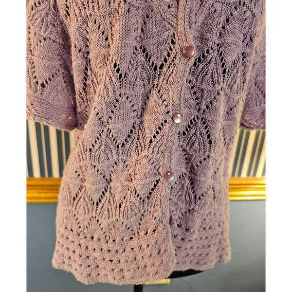 Croft & Barrow Lavender Loose Knit Cardigan L