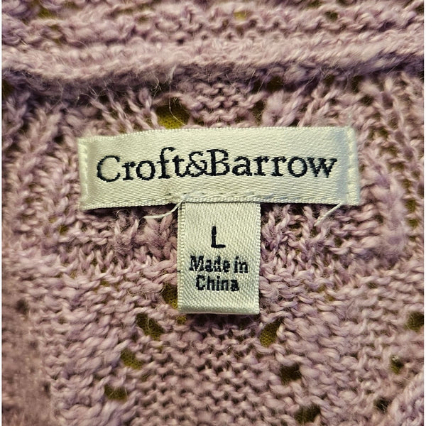 Croft & Barrow Lavender Loose Knit Cardigan L