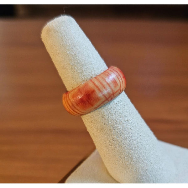 Size 6 Real Wood Unisex Ring Handcrafted Matte Finish Minimalist Jewelry